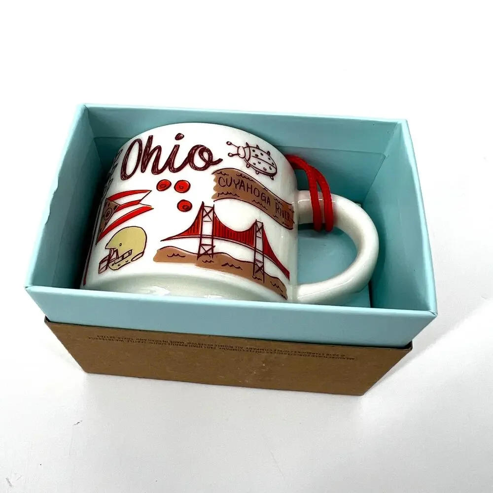 Starbucks Been There Series Ornament Mini Espresso Mug Cup Ohio NEW in Box